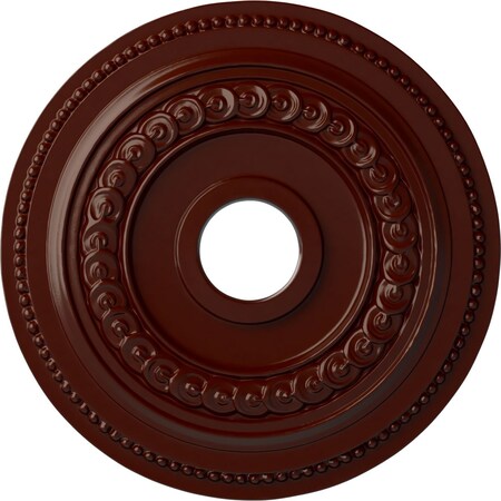 Ekena Millwork Oldham Ceiling Medallion (Fits Canopies up to 8 5/8"), 18"OD x 3 3/8"ID x 7/8"P, Brushed Mahogany CM18OL1BMF